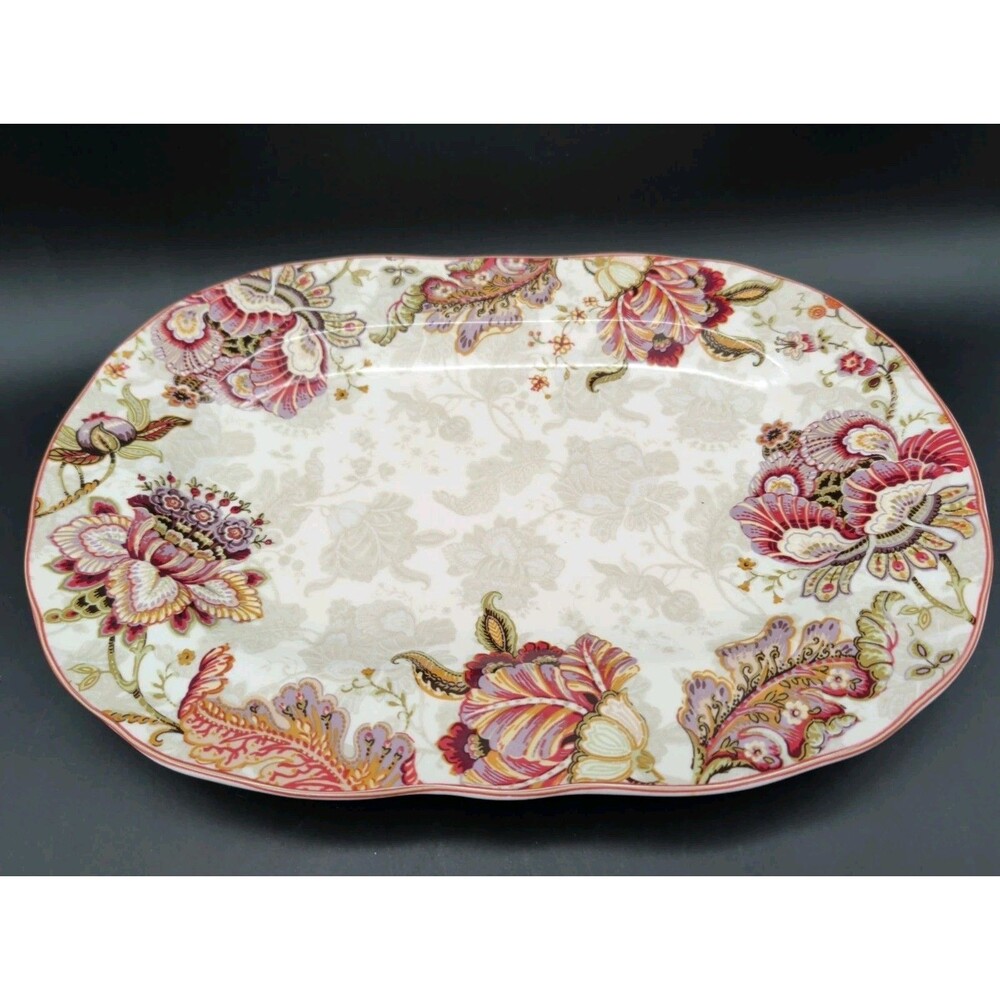 222 Fifth Gabrielle Cream Paisley Platter